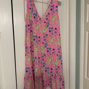 Lilly Pulitzer Pink and Blue Midi Dress